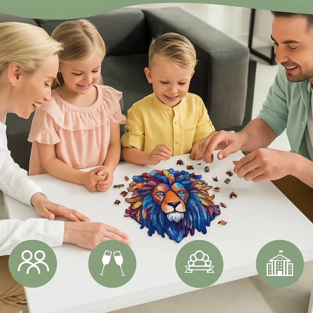 Puzzle Bois Lion Artistique – WildKing