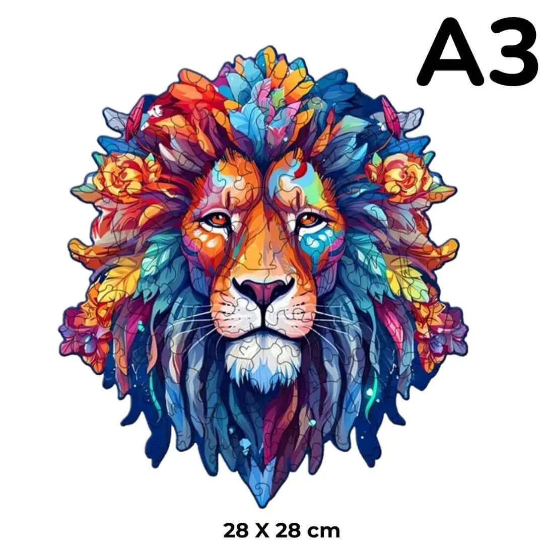 Puzzle Bois Lion Artistique – WildKing