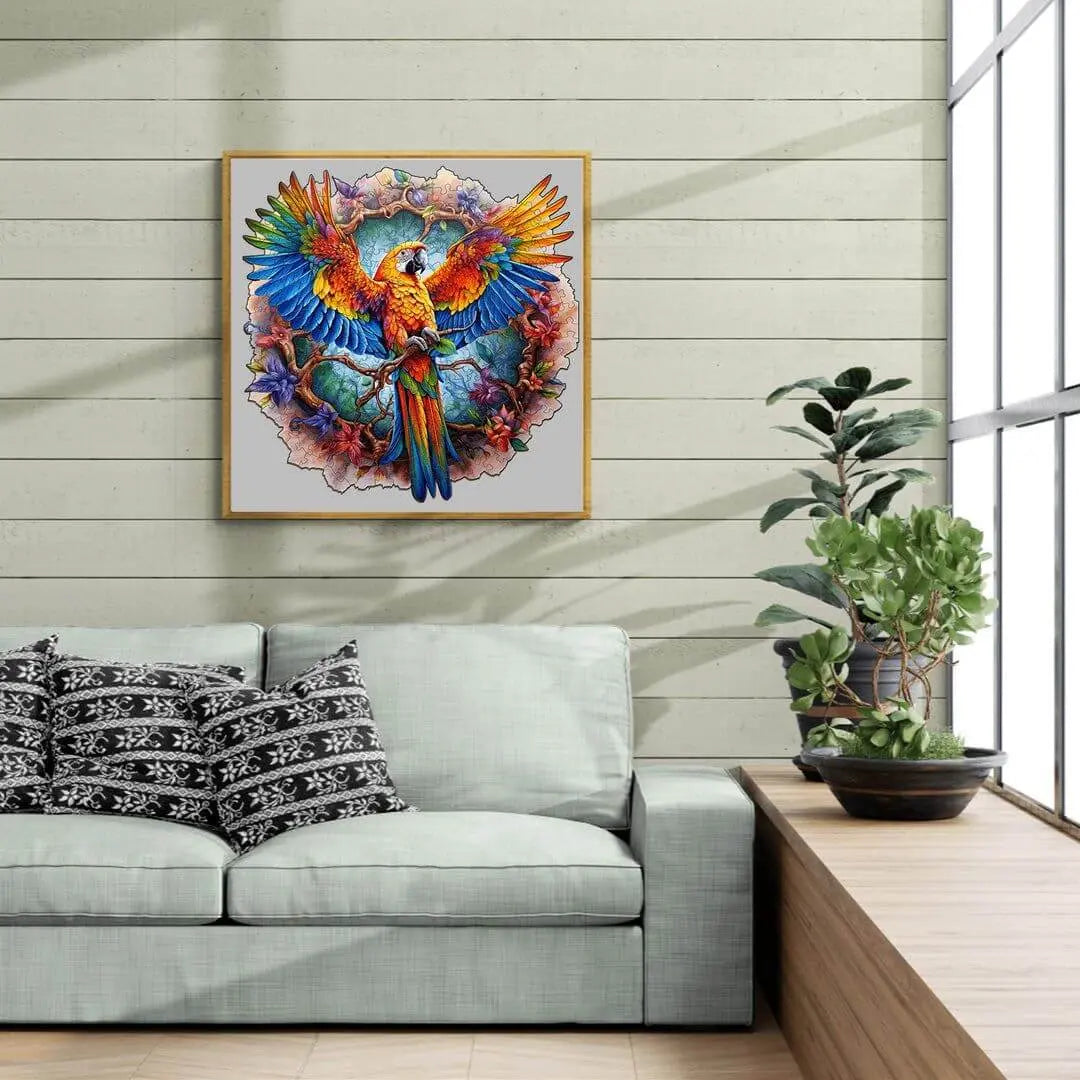 Puzzle en Bois Perroquet Coloré – BirdyBloom