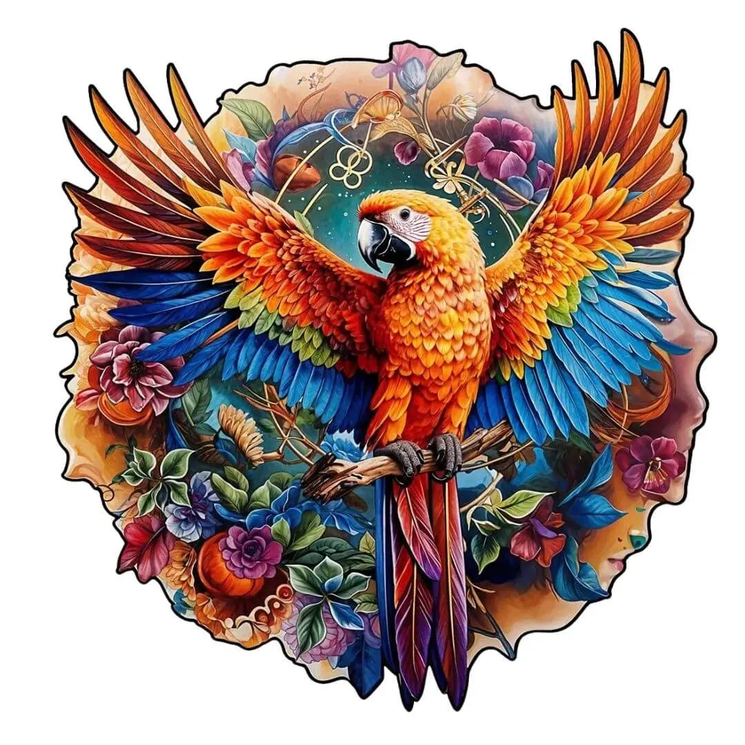 Puzzle en Bois Perroquet Coloré – BirdyBloom