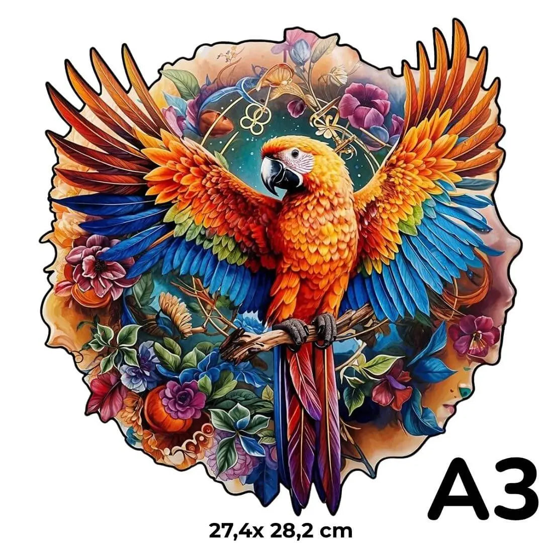 Puzzle en Bois Perroquet Coloré – BirdyBloom