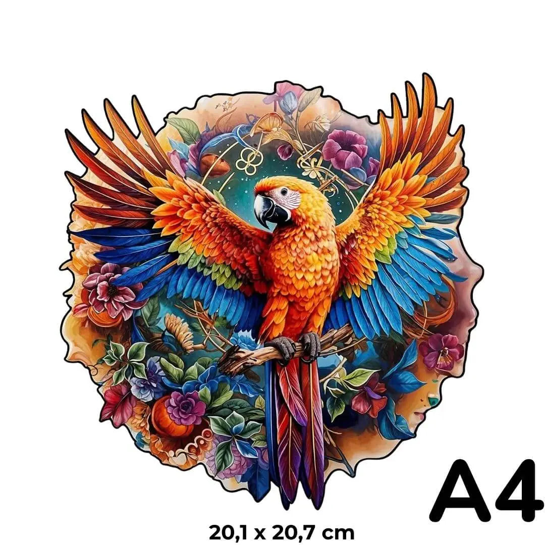 Puzzle en Bois Perroquet Coloré – BirdyBloom
