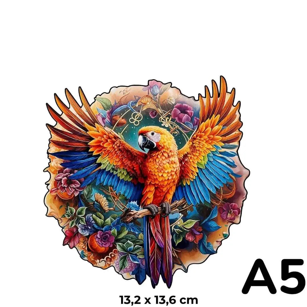 Puzzle en Bois Perroquet Coloré – BirdyBloom