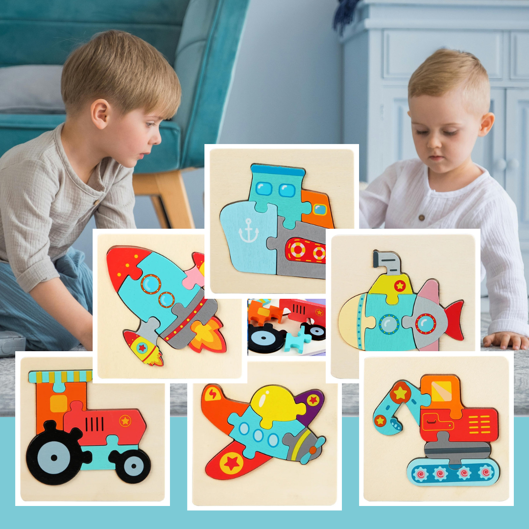 PUZZLE BEBE | Ludipuzzle Ensemble de 6 casse-têtes: les machines