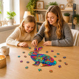 Puzzle Bois Lapin Mandala Coloré – Pièces Uniques