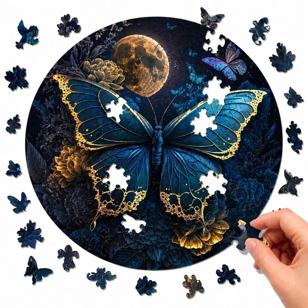 Puzzle Bois Papillon Élégant
