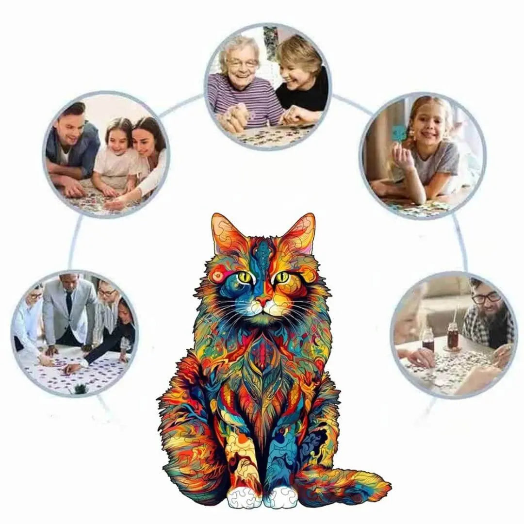 Puzzle en Bois Le Chat Mystique – Mysticat