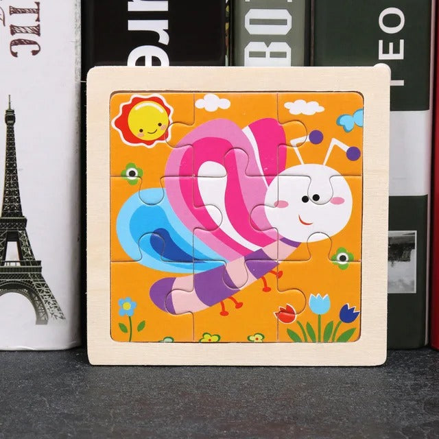 Puzzle Bois Bébé 11x11cm - Dans la Forêt