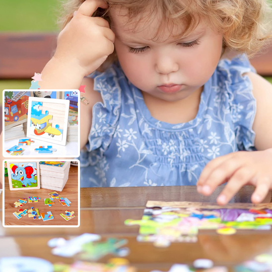 Puzzle Bois Bébé 11x11cm - Nos Amis les Insectes