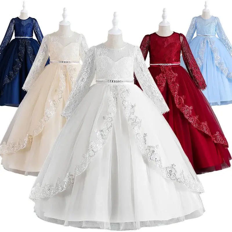 Robe Bal dentelle manches longues Enfant