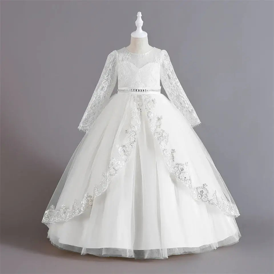Robe Bal dentelle manches longues Enfant