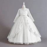 Robe Bal dentelle manches longues Enfant