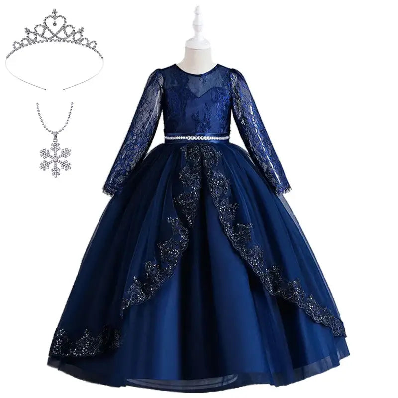 Robe Bal dentelle manches longues Enfant