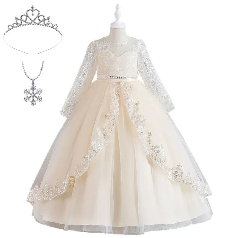 Robe Bal dentelle manches longues Enfant