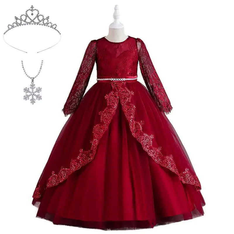 Robe Bal dentelle manches longues Enfant