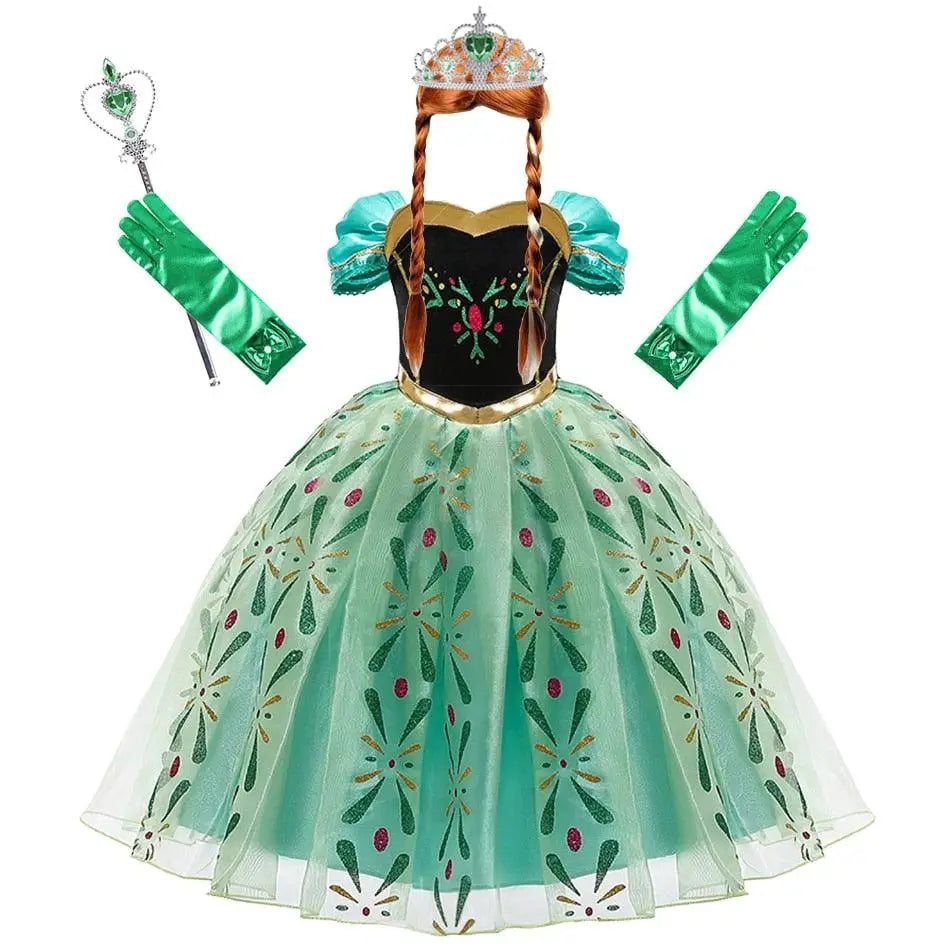 Robe Cosplay Reine des Glaces Anna