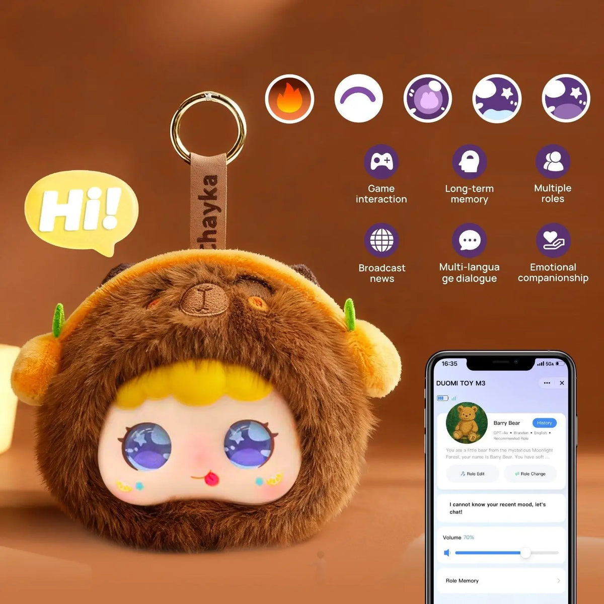 Robot en peluche intelligent IA