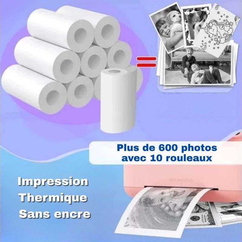 Rouleaux Papier Thermique 57×25 mm | Appareil Photo Enfant