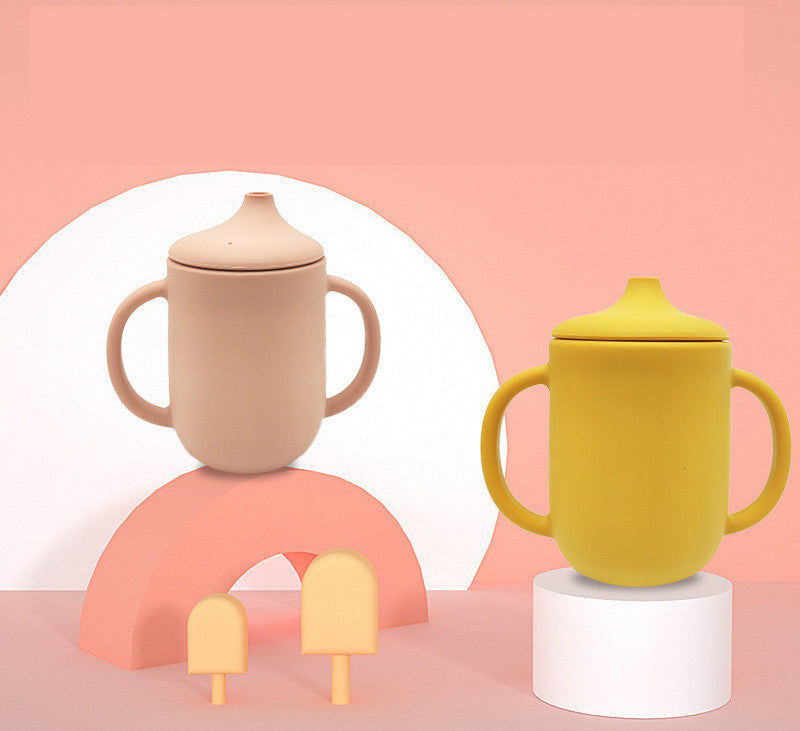 Gobelet d'apprentissage incassable SipSafe en silicone avec paille (sans BPA)