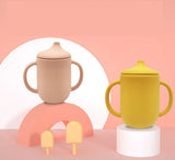 Gobelet d'apprentissage incassable SipSafe en silicone avec paille (sans BPA)