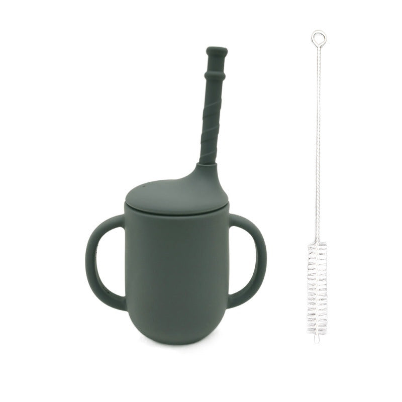 Gobelet d'apprentissage incassable SipSafe en silicone avec paille (sans BPA)