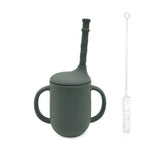 Gobelet d'apprentissage incassable SipSafe en silicone avec paille (sans BPA)