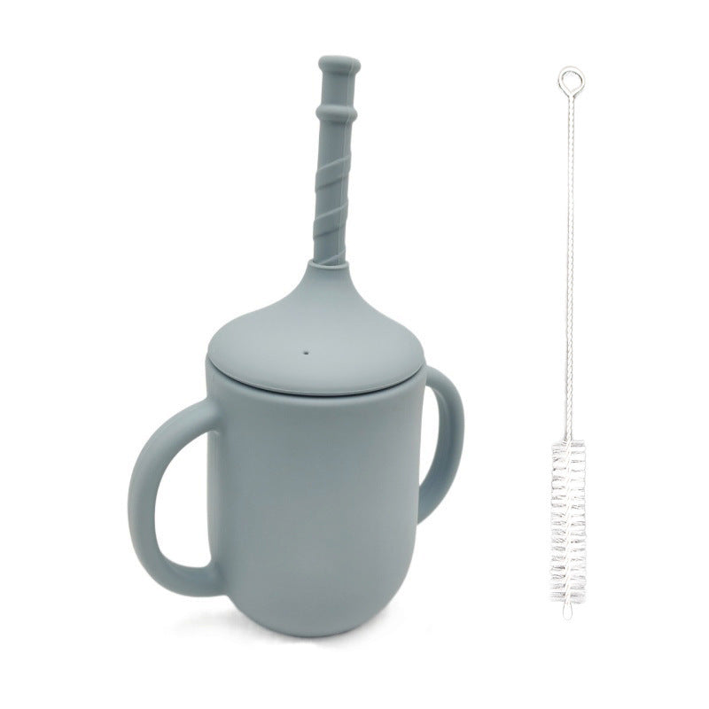 Gobelet d'apprentissage incassable SipSafe en silicone avec paille (sans BPA)