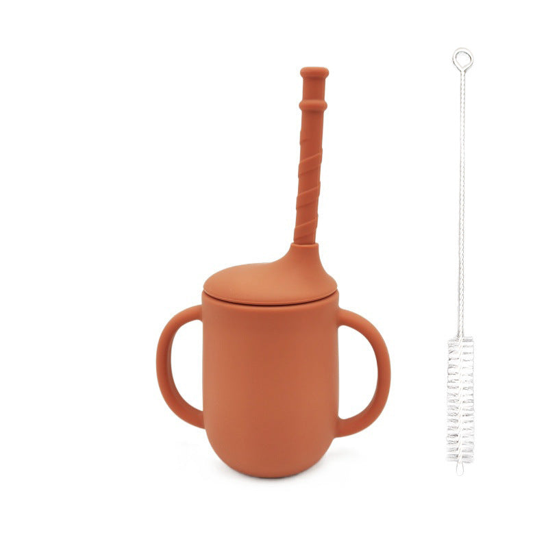 Gobelet d'apprentissage incassable SipSafe en silicone avec paille (sans BPA)