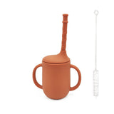 Gobelet d'apprentissage incassable SipSafe en silicone avec paille (sans BPA)