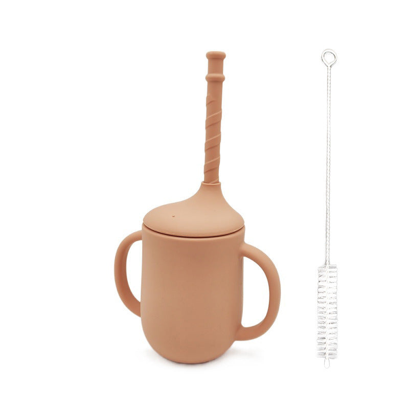 Gobelet d'apprentissage incassable SipSafe en silicone avec paille (sans BPA)