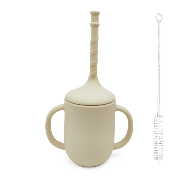 Gobelet d'apprentissage incassable SipSafe en silicone avec paille (sans BPA)