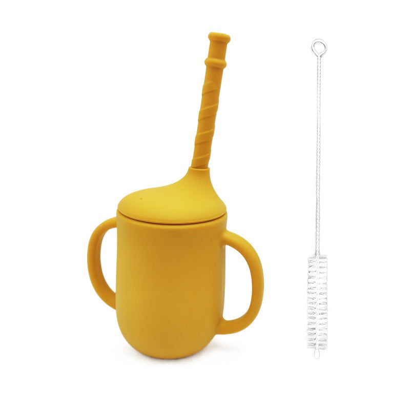 Gobelet d'apprentissage incassable SipSafe en silicone avec paille (sans BPA)
