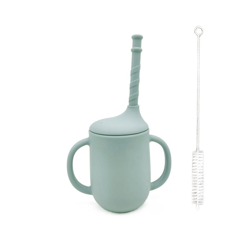 Gobelet d'apprentissage incassable SipSafe en silicone avec paille (sans BPA)