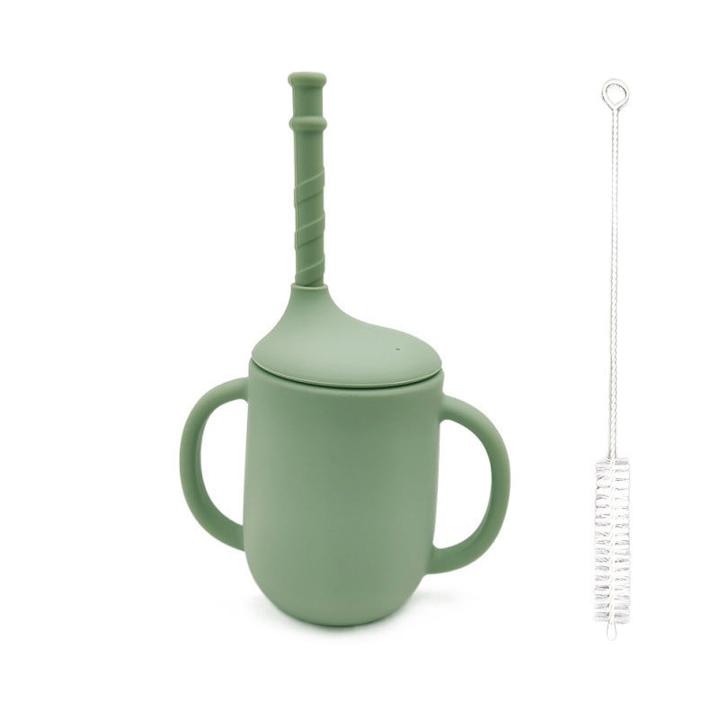 Gobelet d'apprentissage incassable SipSafe en silicone avec paille (sans BPA)