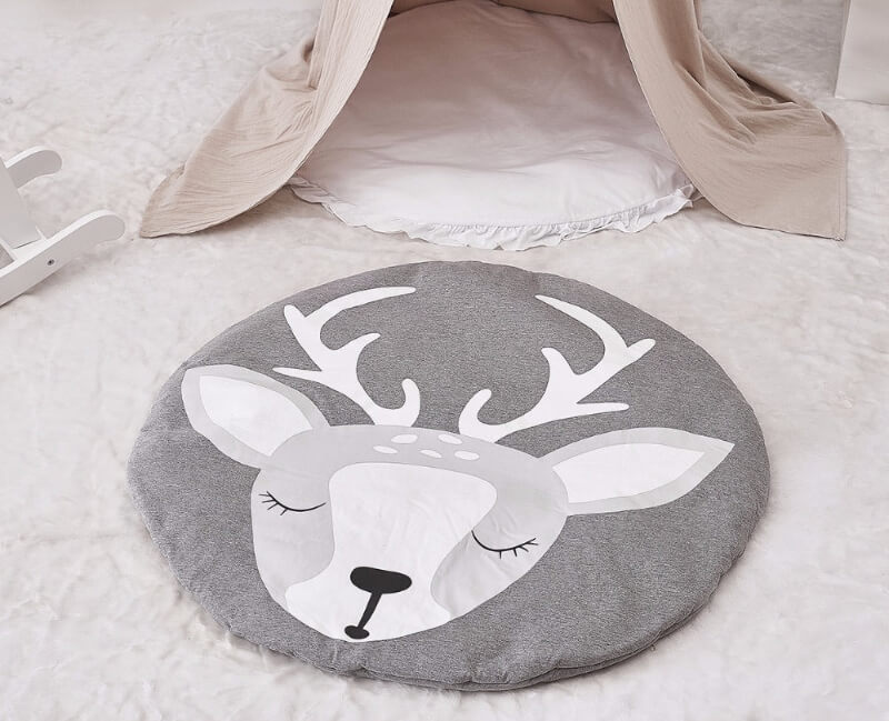 Tapis de Rampage en Coton Plush Nordique (Design Ludique)