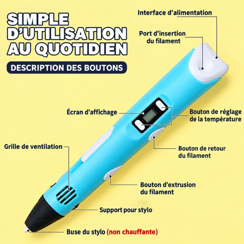 Stylo 3D Créatif Enfant | MagicDraw