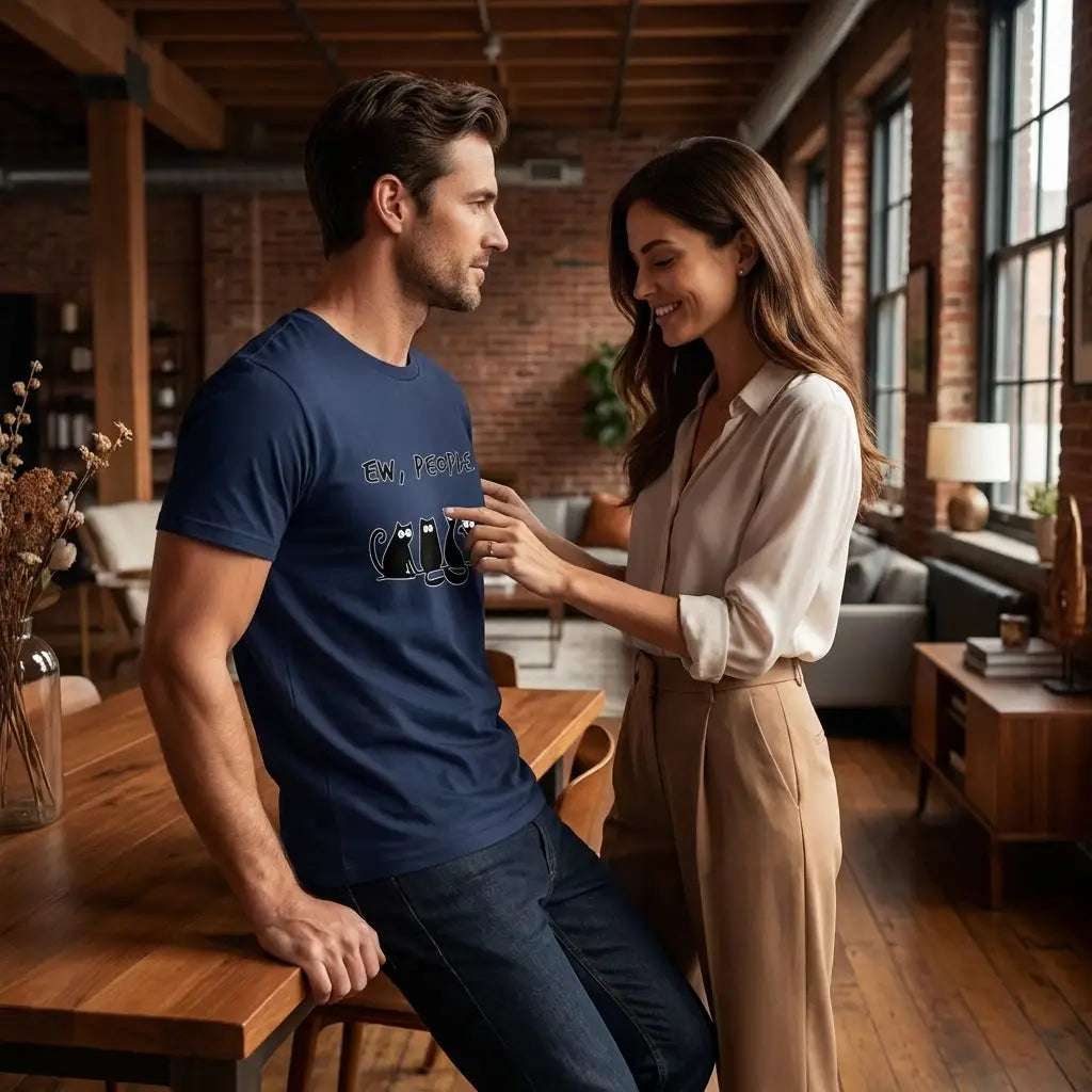 T-shirt Chat Amusant Coton