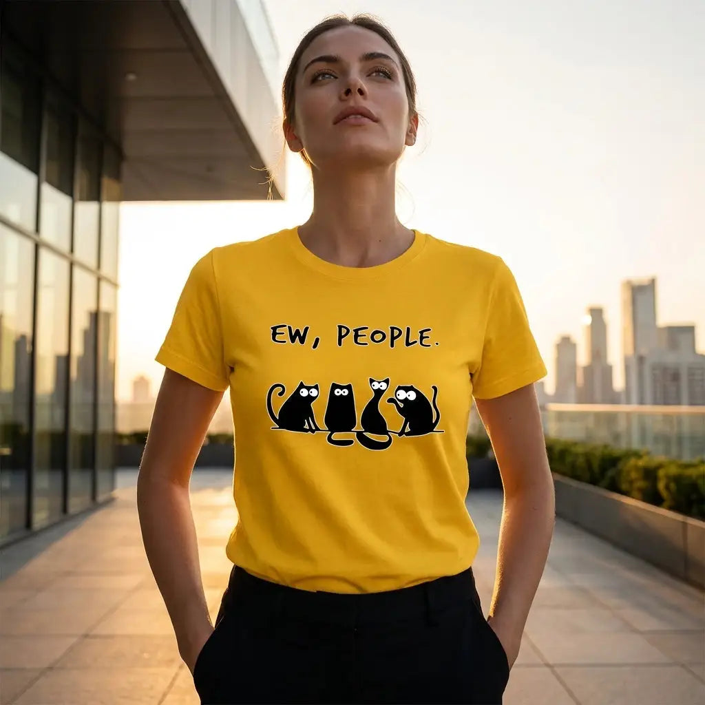 T-shirt Chat Amusant Coton