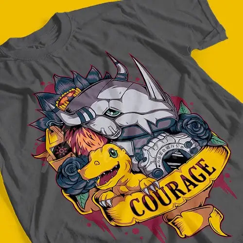 T-shirt Coton Anime Digimon Courage