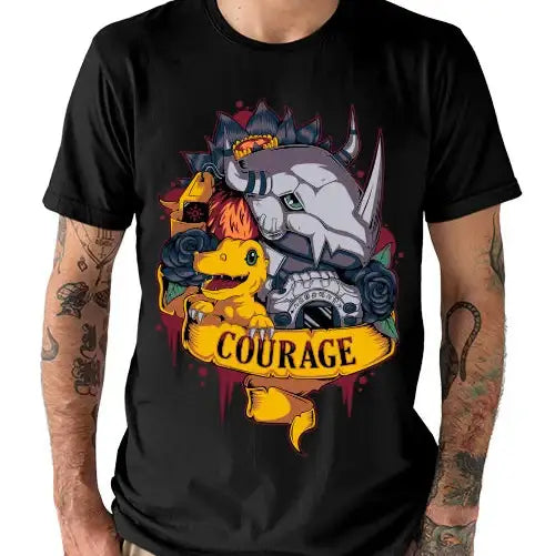 T-shirt Coton Anime Digimon Courage