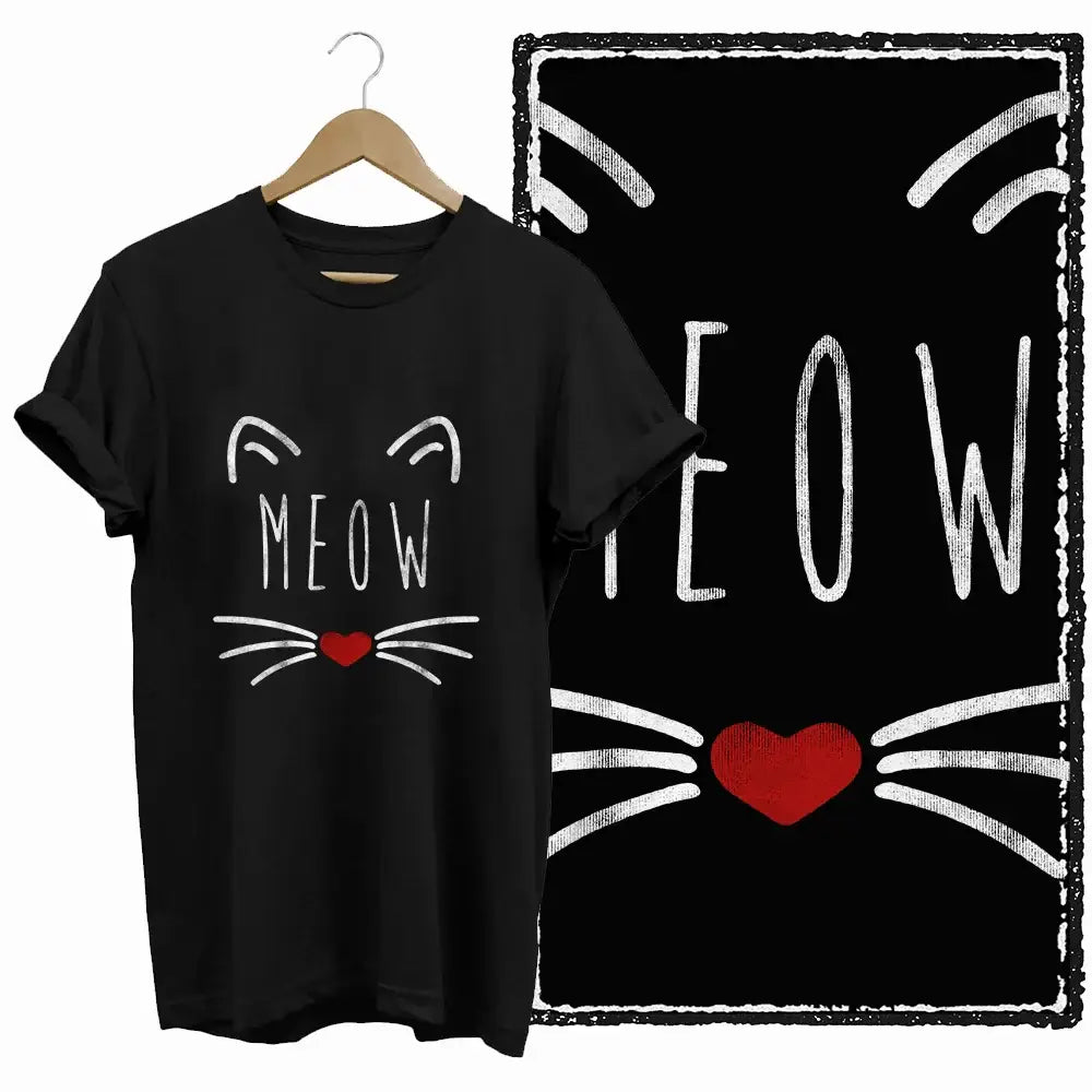 T-Shirt Coton Chat Coeur
