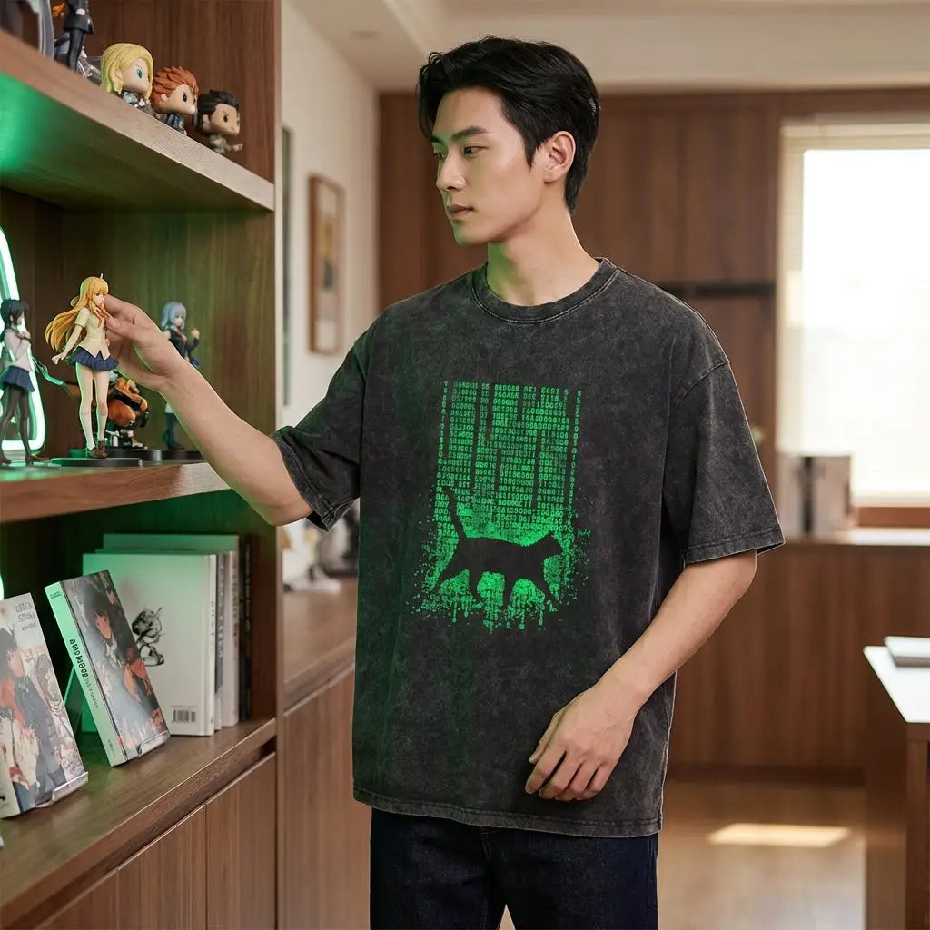 T-shirt Coton Chat Matrix