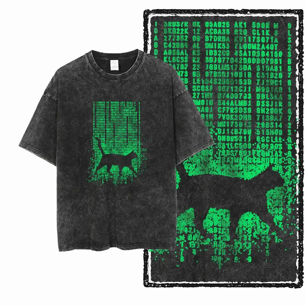 T-shirt Coton Chat Matrix