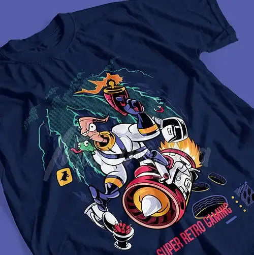 T-shirt Coton Jeu video Earthworm Jim
