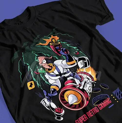 T-shirt Coton Jeu video Earthworm Jim