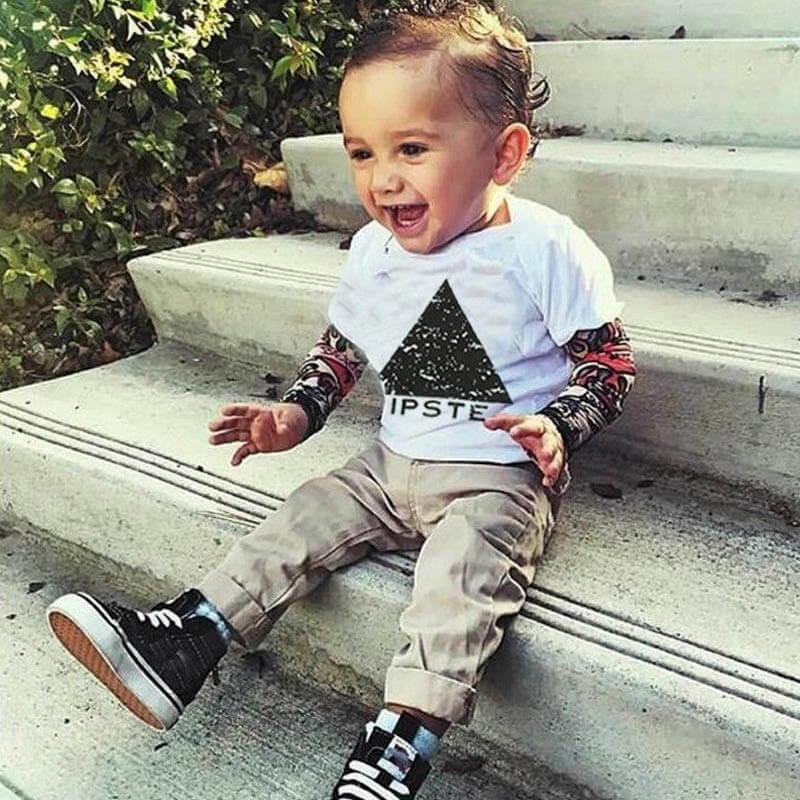 T-shirt manche longue effet tatouage enfant