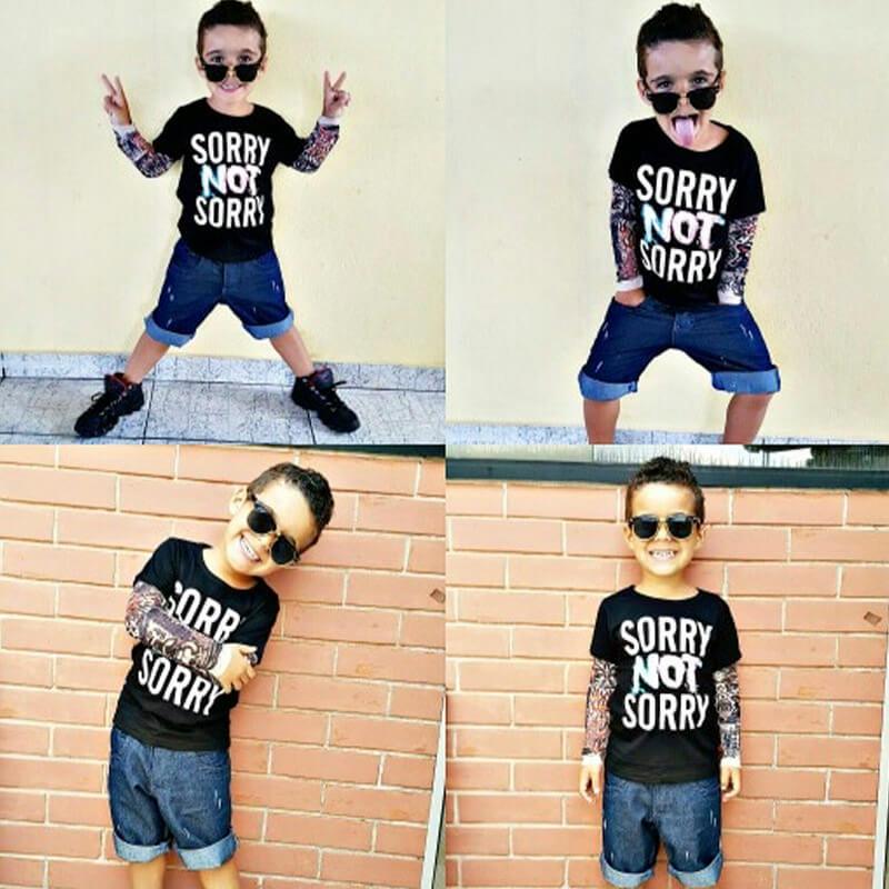 T-shirt manche longue effet tatouage enfant