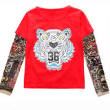 T-shirt manche longue effet tatouage enfant