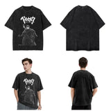 T-Shirt en coton délavé Guts Guerrier Noir Berserk