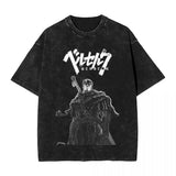 T-Shirt en coton délavé Guts Guerrier Noir Berserk